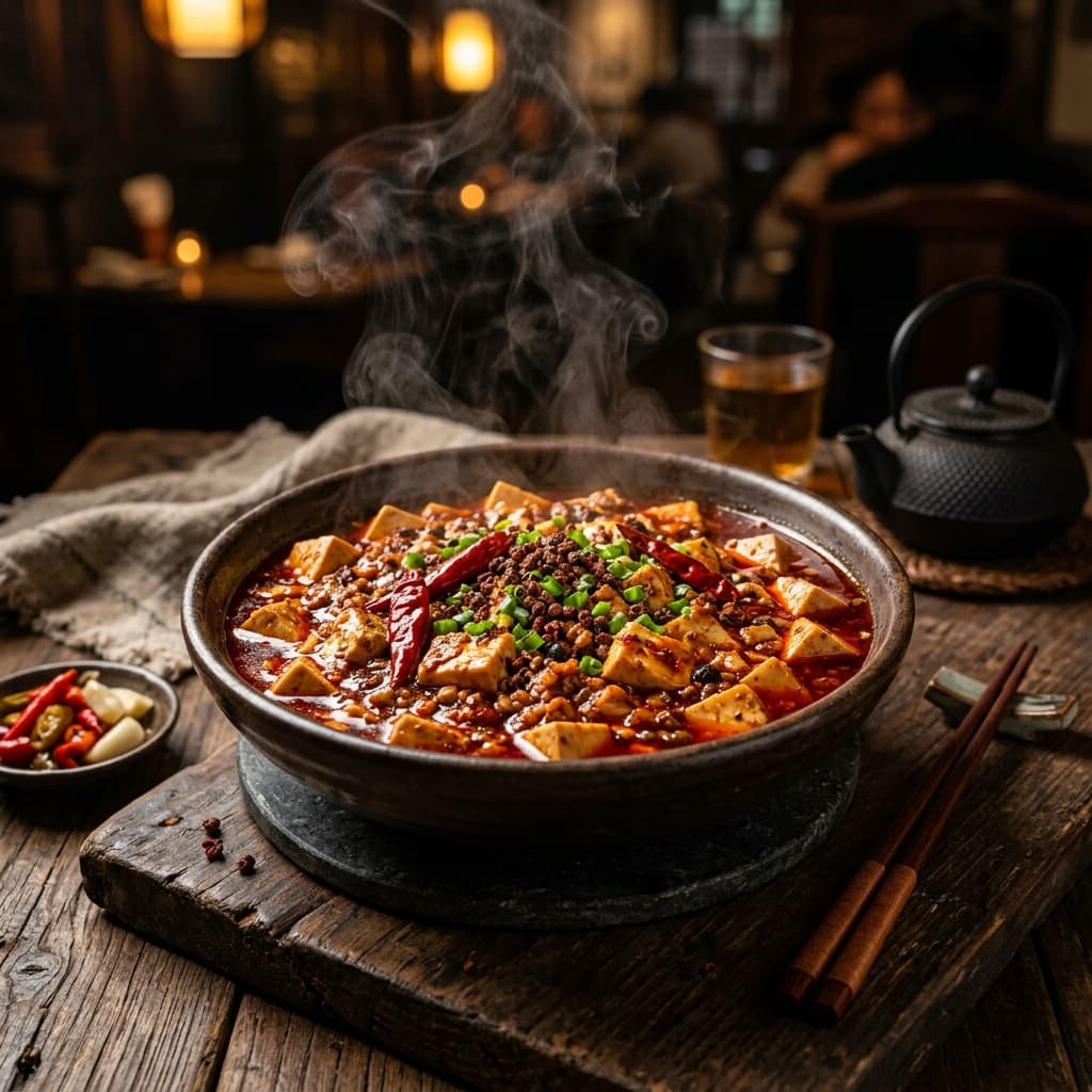 Contemporary Szechuan dishes with vibrant sauces and fresh garnishes